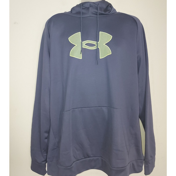 Under Armour Men's Hoodie 2XL Sweatshirt Armour Fleece Big Logo Loose Purple - Picture 1 of 6